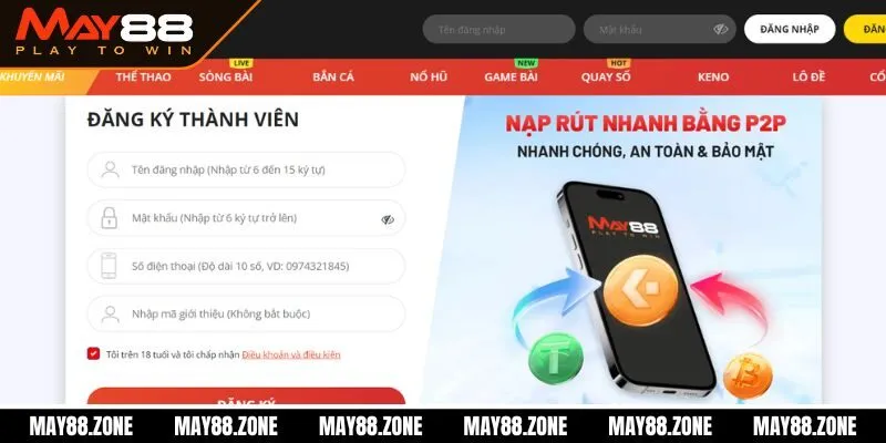 May88 - Nhà Cái Bóng Đá May88.com Chính Thức 8 Hướng dẫn đăng ký MAY88 với 3 bước