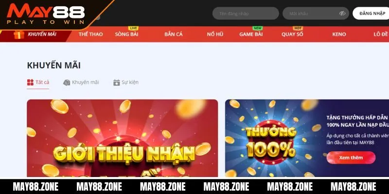 May88 - Nhà Cái Bóng Đá May88.com Chính Thức 21 Khuyến mãi May88